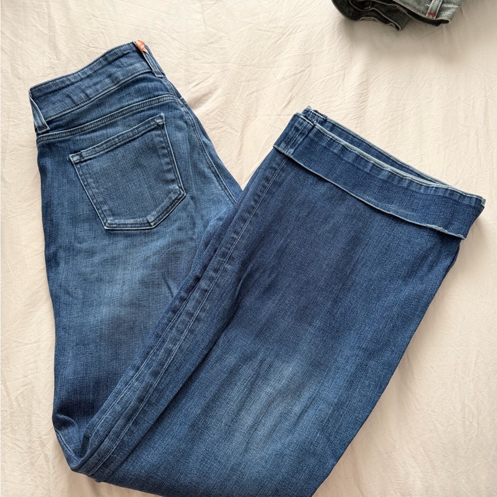 J Brand Blue Flared Wide-Leg Jeans